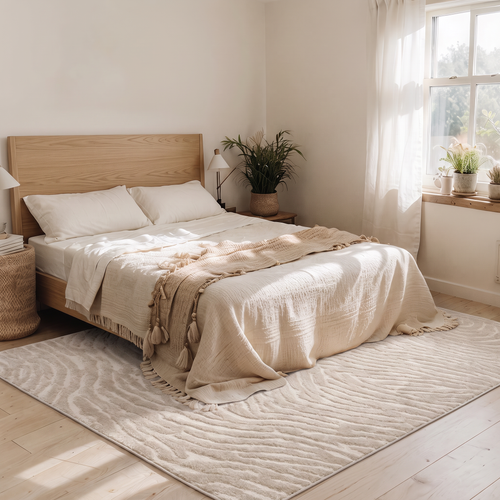 AFK Living vloerkleed Avalon - reliëfeffect - beige - 120 x 170 cm
