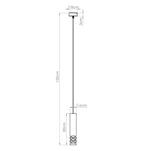 Sollux Lighting Hanglamp LIRO 1 wit - 8x8x125cm