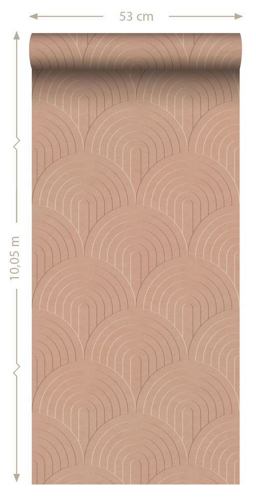 ESTAhome behang 3D-motief terracotta roze - 50 x 900 cm - 131110 - vtwonen shop