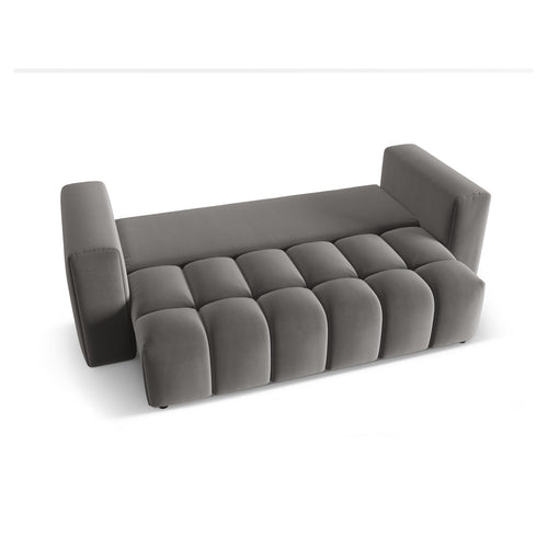 Cosmopolitan Design - Slaapbank met opbergdoos Verona 3-zits, flueel warm grijs - 98x252x85cm