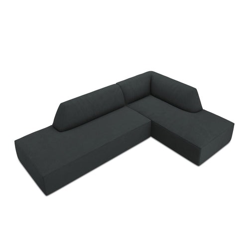 Cosmopolitan Design - Modulaire hoekbank rechts Siena 4-zits, ribfluwelen zwart - 180x273x69cm