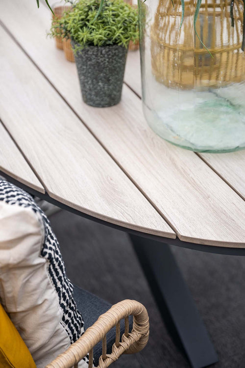 5-persoons ronde tuinset - Edison tafel - 5 Margriet stoelen