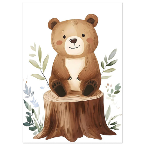 Artfulprints  Beertje in het bos   poster A4 21x29.7 cm - vtwonen shop