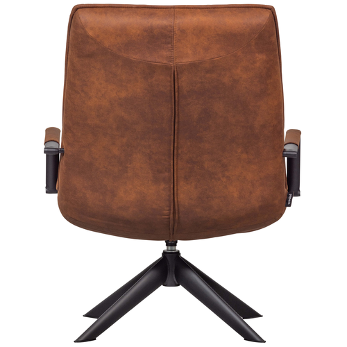 WOOOD draaibare fauteuil Jouke - Kunstleer - Cognac - 96x70x85