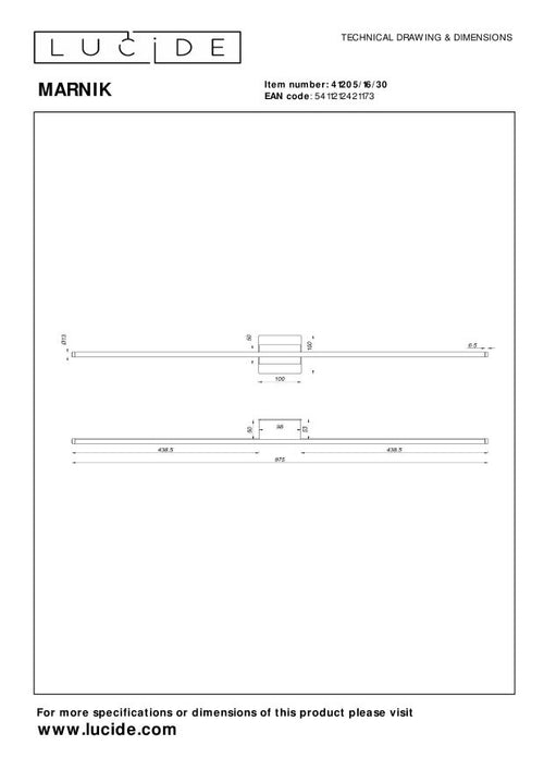 Lucide wandlamp MARNIK - Geïntegreerde LED - Zwart
