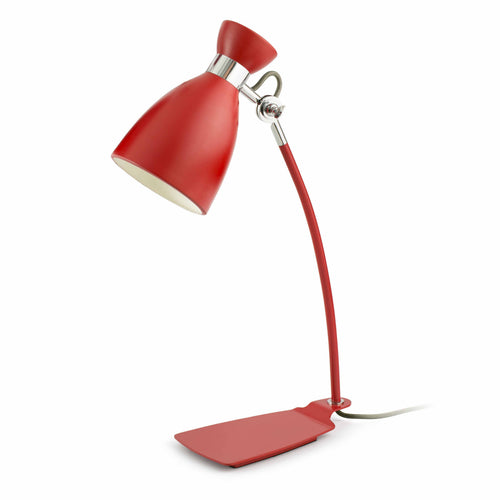 Faro Retro - 1 Light Retro Bureaulamp Wit, Rood, E14