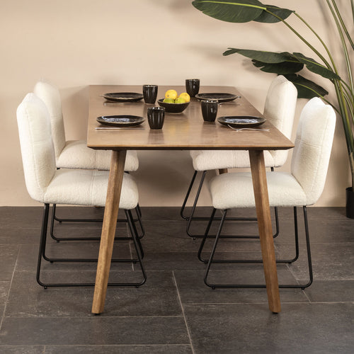 Giga Meubel Eettafel Oslo - Naturel Mangohout - 200x90x76cm