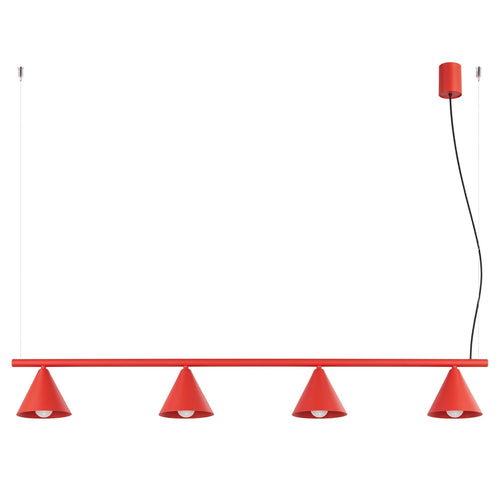 Sollux Lighting Kroonluchter NOX 4L rood - 122x14x215cm