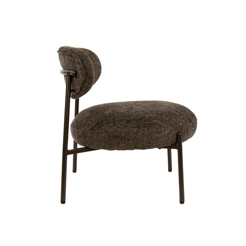 Giga Meubel Fauteuil Round Tissee - Bruin Stof - 62x67x71cm