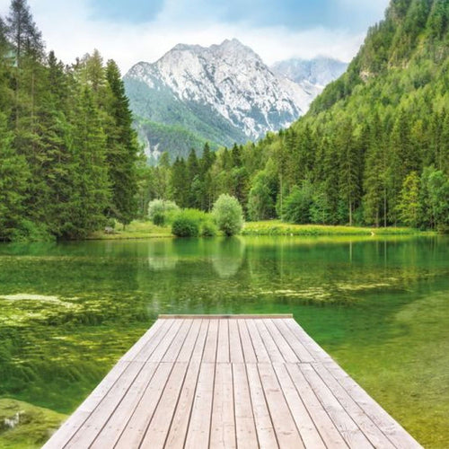 Sanders & Sanders fotobehang meer groen - 368 x 127 cm - 612297