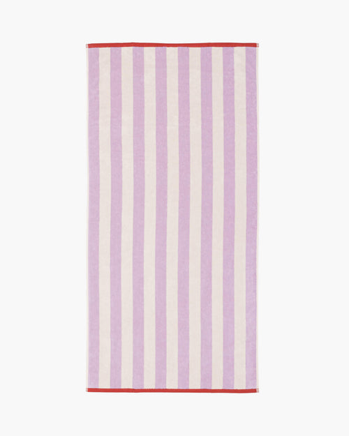 noo.ma Gobo badhanddoek 140 x 70 cm, pastel lilac gestreept