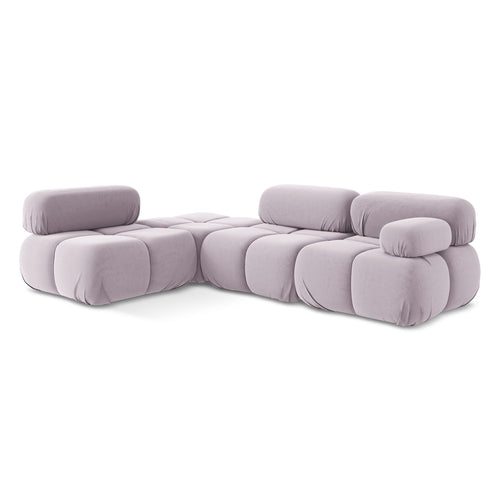 LaMiaSofa hoekbank links Sanremo - velours - lavendel - 285x190x70