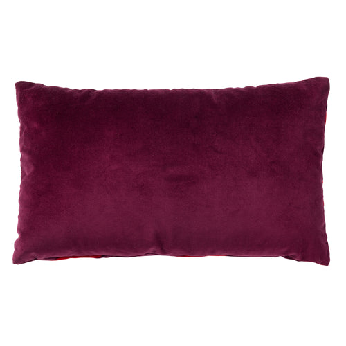 VEGAS - kussenhoes 30x50 cm - fluweel - gestreept - Chili Pepper - rood