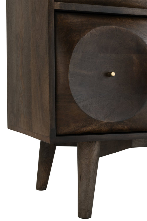 J-Line ladekast Cirkel - hout - donkerbruin
