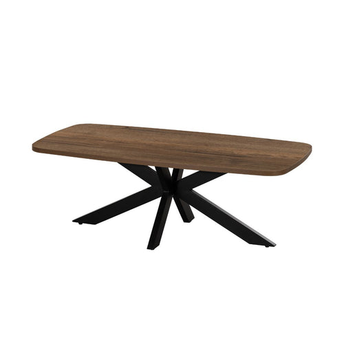 Giga Meubel Salontafel Jaimy Donkerbruin – Deens Ovaal – Melamine en Metaal – 100x50x35 cm