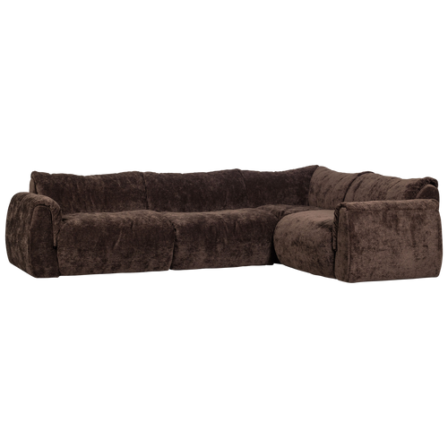 WOOOD hoekbank rechts Baggy - 3D Chenille - Donker Bruin - 81x396x214 - vtwonen shop
