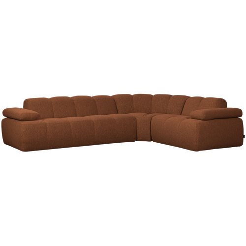 WOOOD hoekbank rechts Mojo - Bouclé - Roestbruin Melange - 74x310x230