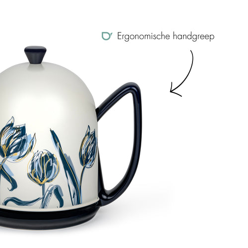 Bredemeijer - Theepot jubileum Cosy Manto 1,0L blauw/tulp - Limited Edition - vtwonen shop
