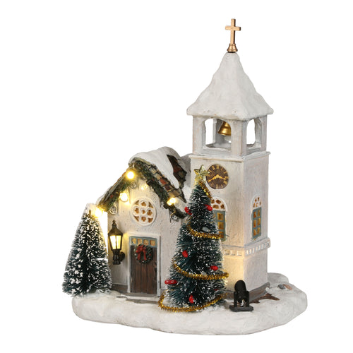 LuVille Kerstdorp Miniatuur Kyrka Zweedse Kerk - L14 x B15 x H20 cm - vtwonen shop