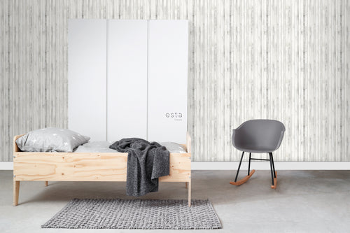 ESTAhome behang sloophout grijs wit - 53 cm x 10.05 m - 138816