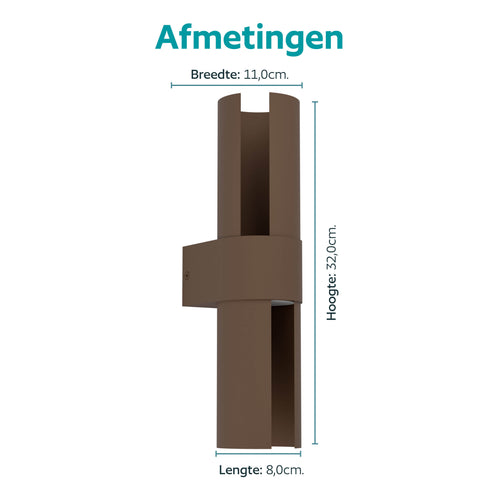 EGLO wandlamp buiten Montelauro - roestbruin