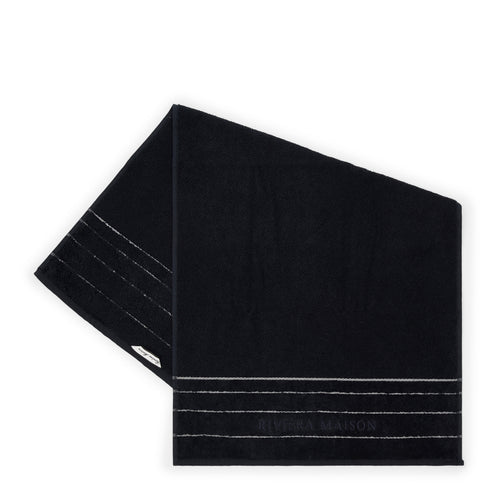 Rivièra Maison RM Elegant Towel black 100x50 - Katoen - Zwart - vtwonen shop