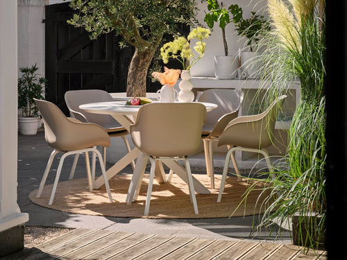 Hartman Dining Tuinset Xander - Wit Keramiek Kunststof - Ø120x75cm