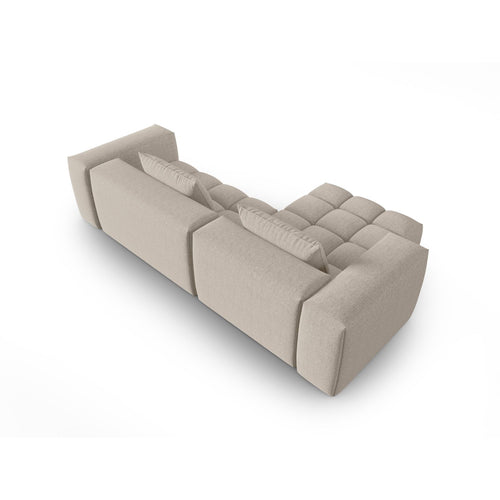 Cosmopolitan Design - Modulaire hoekbank links Verona 3-zits, structurele stof zand - 145x260x70cm