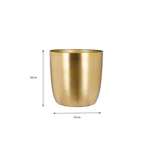 Mica Decorations Alano Bloempot - H24 x Ø25 cm - Metaal - Goud