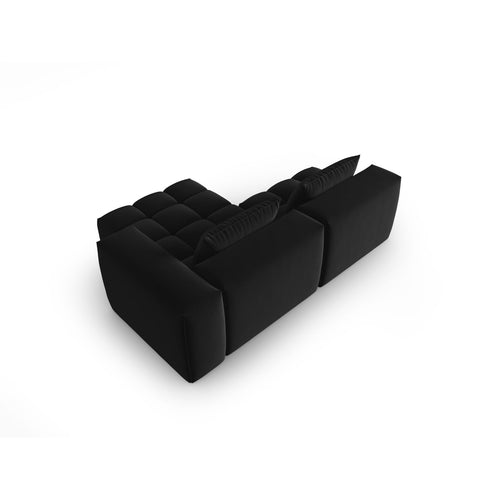 Cosmopolitan Design - Modulaire hoekbank rechts Verona 3-zits, flueel zwart - 145x205x70cm