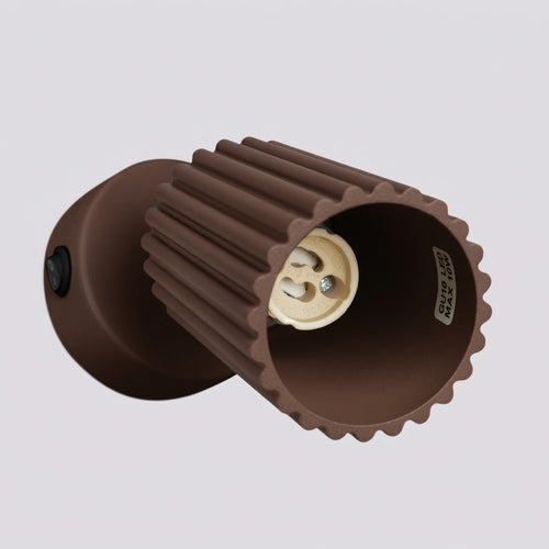 Sollux Lighting Wandlamp KARBON bruin met schakelaar - 8x16x16cm