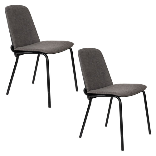 Zuiver Clip Eetkamerstoelen Zwart/Grijs - Set van 2 - vtwonen shop