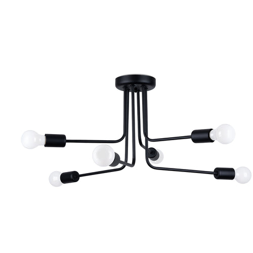 Sollux Lighting Kroonluchter NORAH 6 zwart - 68x68x33cm