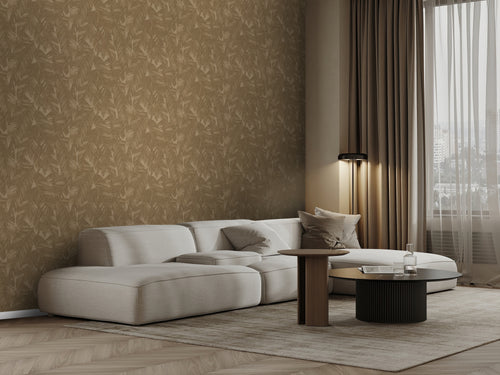 Origin Wallcoverings behang bananenbladeren donker beige - 50 x 900 cm - 348055 - vtwonen shop