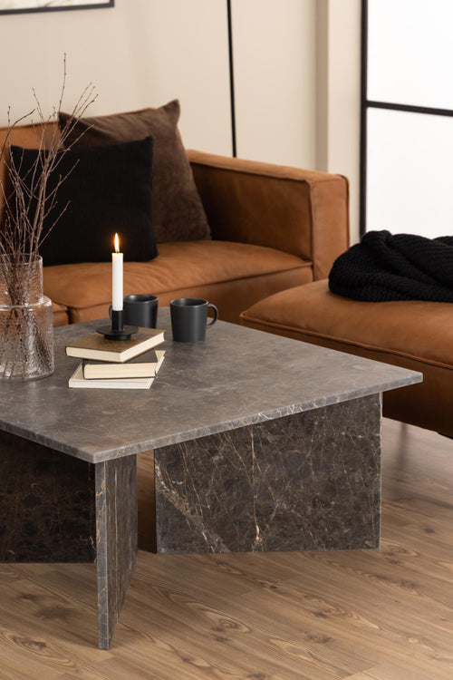 Loff Design Salontafel Jukaa - 90 x 90 cm - Bruin marmer - vtwonen shop
