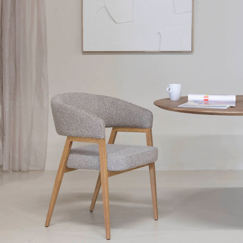 DÉJA Living Eetkamerstoel Fureso - Taupe/Naturel - Set van 2