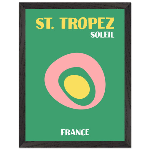 Artfulprints Poster met Lijst Frankrijk - St. Tropez   - 30x40 cm - Groen