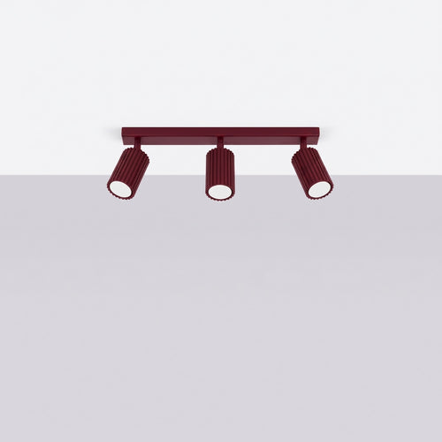 Sollux Lighting Plafondlamp KARBON 3L bordeaux - 45x6,5x16,5cm