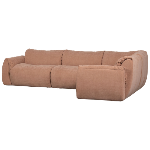 WOOOD hoekbank rechts Baggy - Geweven Chenille - Oud Roze - 81x396x214 - vtwonen shop