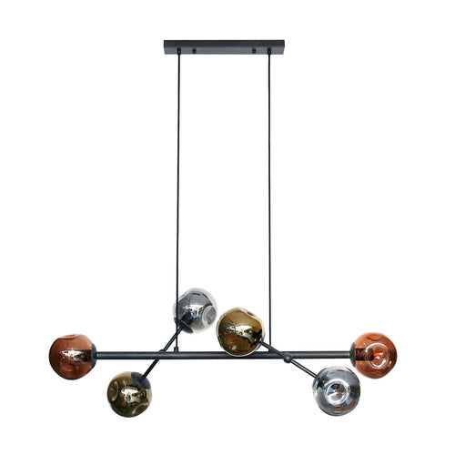 Giga Meubel Hanglamp Molecule Mix - Zwart - 6-Lichts - 150x110x40cm - vtwonen shop