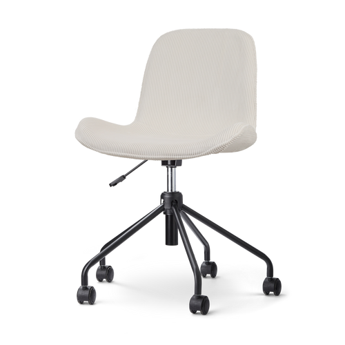 Nolon Nout-Fé Bureaustoel Ribstof Créme - Stof - Zwart Onderstel