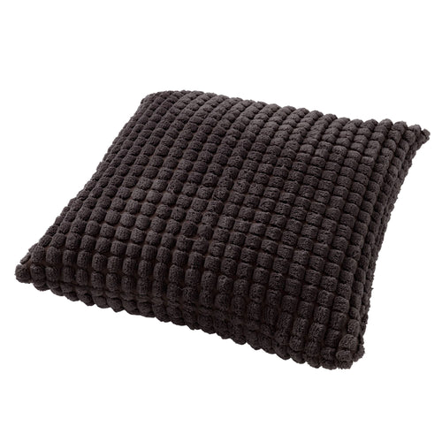 ROME - kussenhoes 45x45 cm - effen kleur - 3D-structuur - Charcoal Gray - antraciet