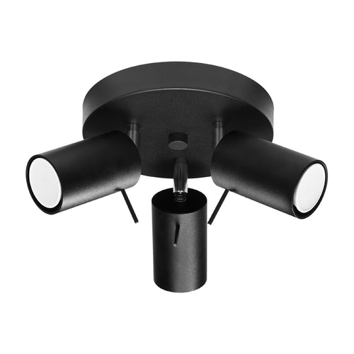 Sollux Lighting Plafondlamp RING 3P zwart - 20x20x18cm