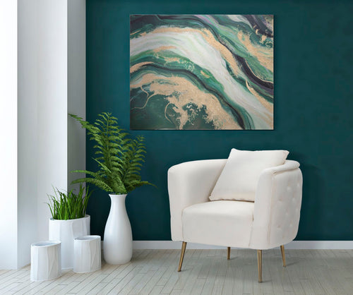 Abstracte multicolore schilderij op canvas 80x2,8x100 cm
