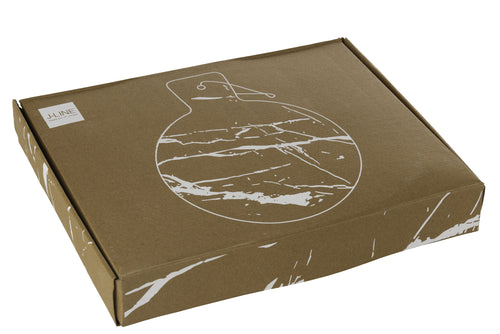 J-Line snijplank Rond Marmer - steen - wit/groen - large - vtwonen shop