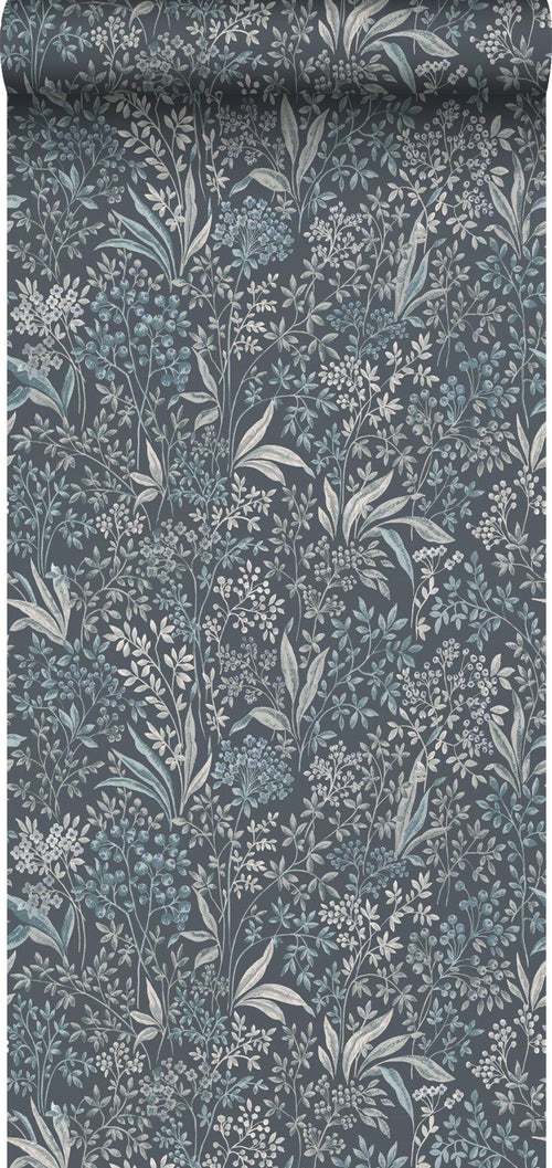 Borastapeter behang bladeren blauw - 53 cm x 10.05 m - 661012 - vtwonen shop