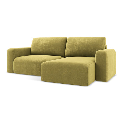 LaMiaSofa hoekbank rechts Ostia - chenille stof - limoengroen - 244x149x79