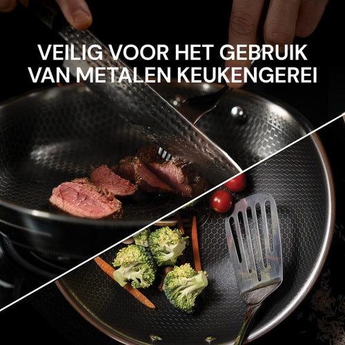 Rosmarino HEXAPRO Wokpan inclusief deksel - 28 cm - vtwonen shop