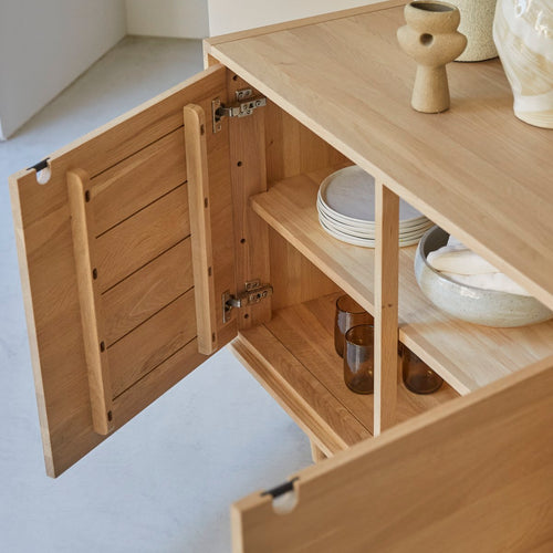 Tikamoon Massief eikenhouten buffet 145 cm - Naturel - vtwonen shop