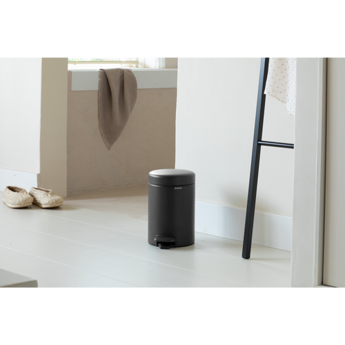 Brabantia NewIcon Pedaalemmer, 3 liter, kunststof binnenemmer - Mineral Infinite Grey